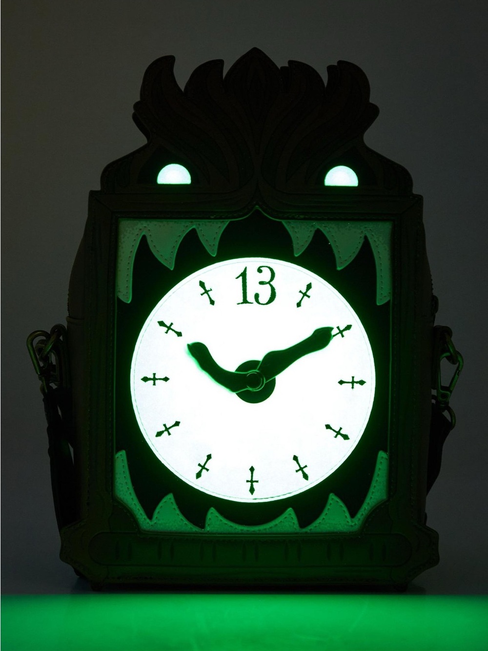 Loungefly Disney Haunted Mansion Clock Crossbody Bag, Glow-in-the-Dark - Picture 3 of 13